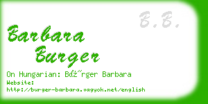 barbara burger business card
